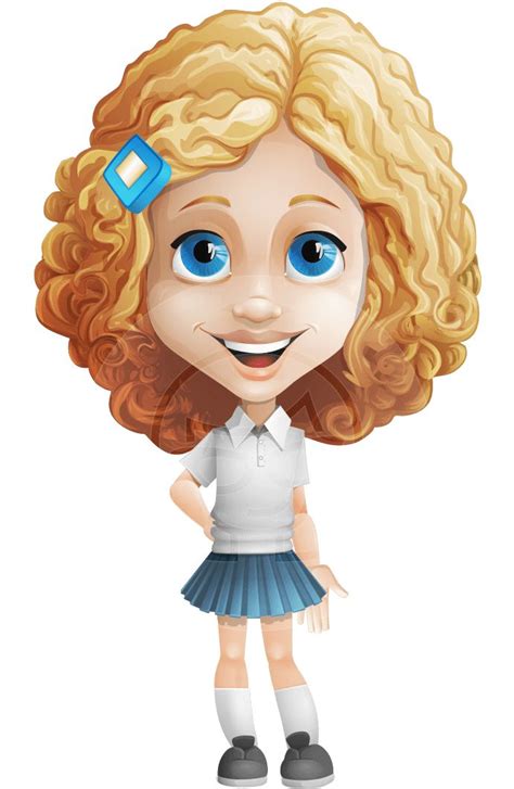 Little Blonde Girl With Curly Hair Cartoon Vector Character 112 Illustrations Graphicmama