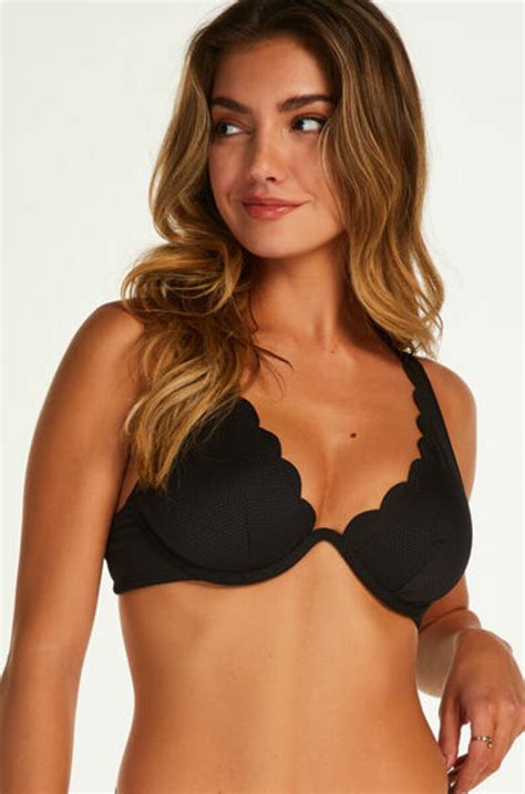 Hunkem Ller Unwattiertes B Gel Bikini Top Scallop Schwarz Von