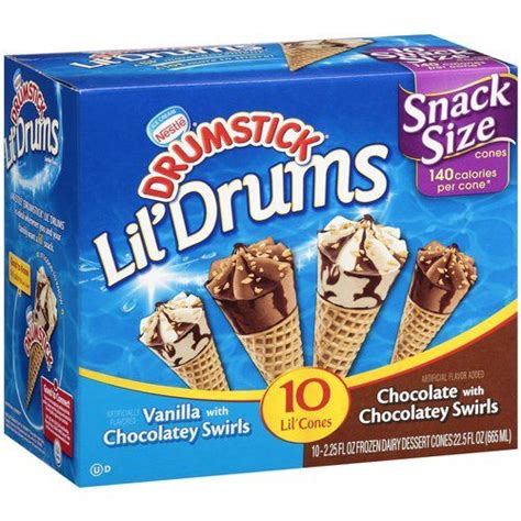 Drumstick Lil Drums Vanilla And Chocolate Sundae Cones 12 Count