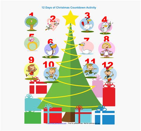 12 Days Of Christmas Clipart - Vector Illustration Card Of The 12 Days ...