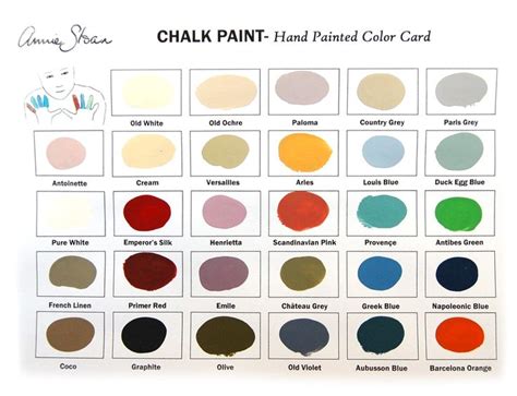 Annie Sloan Chalk Paint Colors Annie Sloan Chalk Paint Colour Chart