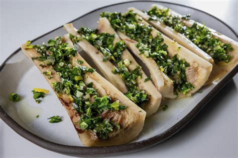 Roasted Bone Marrow With Parsley Topping Alton Brown