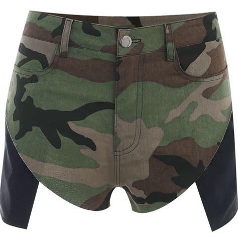 Cutenova Pt Popular Hot Girl Style Camo Pockets Streetwear Pencil Camo Cargo Shorts