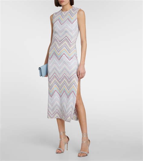 Zig Zag Boucl Knit Midi Dress In Multicoloured Missoni Mytheresa