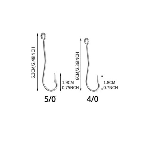 50PCS Stainless Steel Eel Hook Long Bent Shank Fishing Hook Saltwater 4