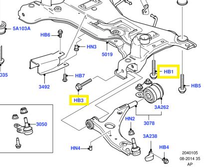 Genuine Ford Front Lower Arm Wishbone Bolt Set For Ford Focus Mk St