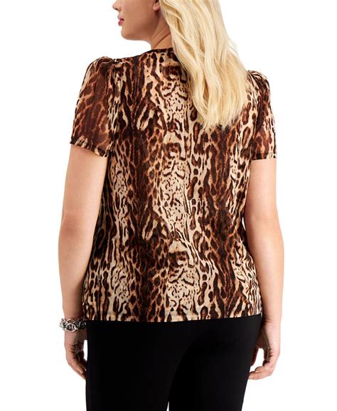 Inc International Concepts Inc Plus Size Printed Puff Sleeve Top