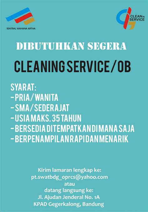 Loker Cleaning Service Bandung Lowongan Pekerjaan Admin Surabaya