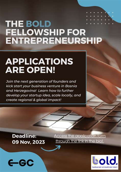 Bold Fellowship For Entrepreneurship Call For Applications Proni