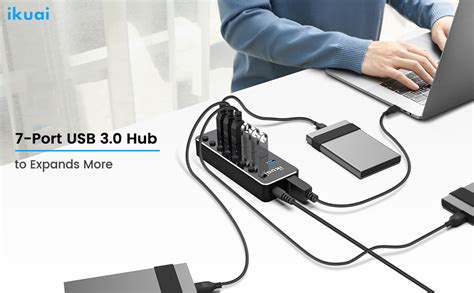 Powered Usb 30 Hub Ikuai 7 Port Multiple Usb Port Splitter Usb 3 Powered Hub With