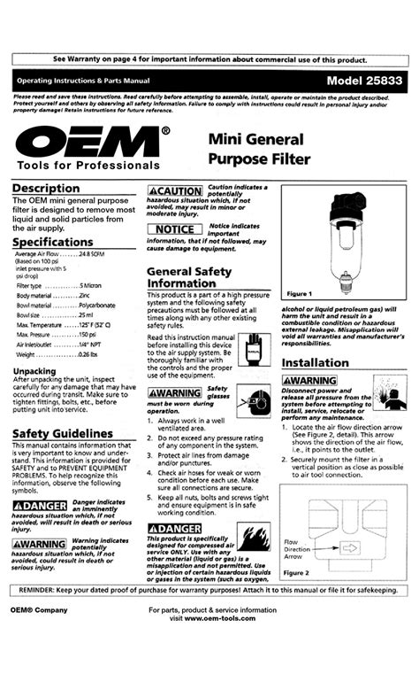 Oem 25833 Operating Instructions And Parts Manual Pdf Download Manualslib