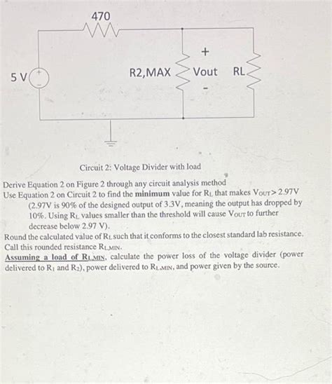 Solved Circuit Voltage Divider With Load Derive Equation Chegg