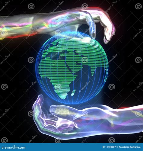 Planet In Hands Stock Illustration Illustration Of Hand 11400587