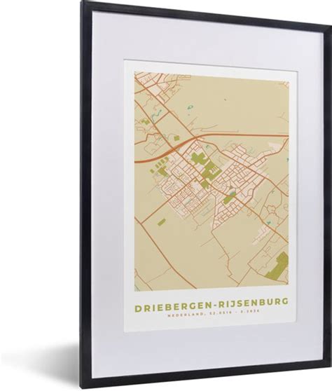 Fotolijst Incl Poster Kaart Plattegrond Stadskaart Driebergen