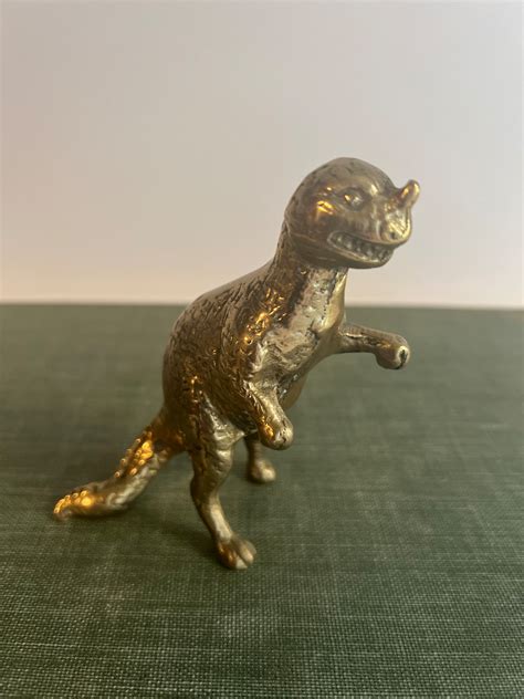 Vintage Very Rare Brass Ceratosaurus Dinosaur Etsy