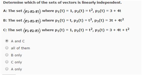 Solved Determine Which Of The Sets Of Vectors Is Linearly