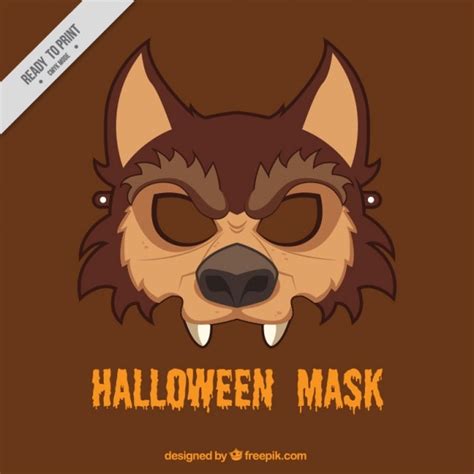 M Scara De Lobo De Halloween Vector Gratis