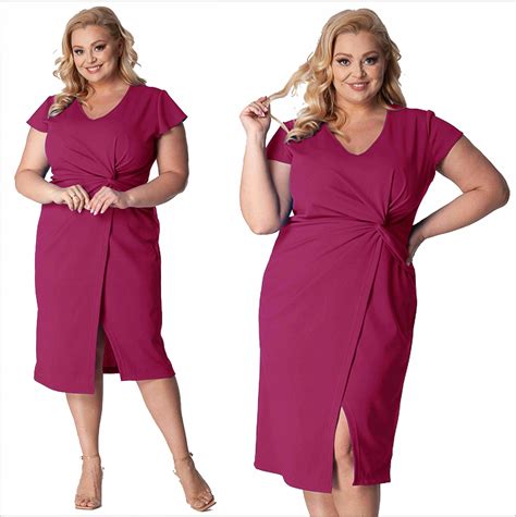 Tuszująca okolice talii ELEGANCKA sukienka na wesele Plus Size 44 52