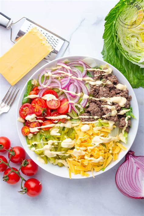 Big Mac Salad Cheeseburger Salad Recipe • Low Carb Nomad