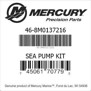 Mercury Mercruiser M Sea Pump Kit Genuine Factory Part