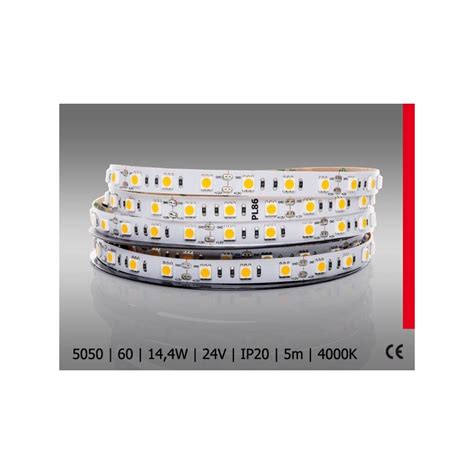 Taśma Led 5050 14 4 W 24V Ip20 300Led 5M Neutralna 4000K