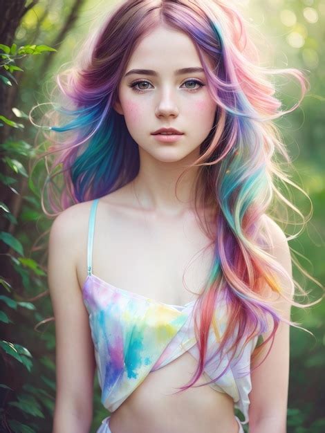 Pretty Girls With Rainbow Hair