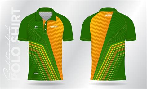 Premium Vector Sublimation Green And Yellow Polo Shirt Mockup