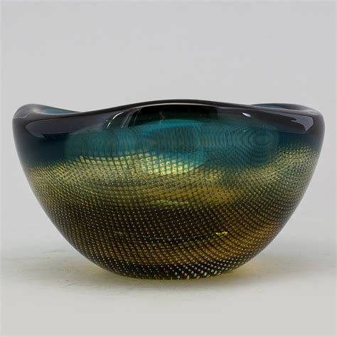 Sven Palmqvist A Glass Kraka Bowl From Orrefors Signed And Numbered