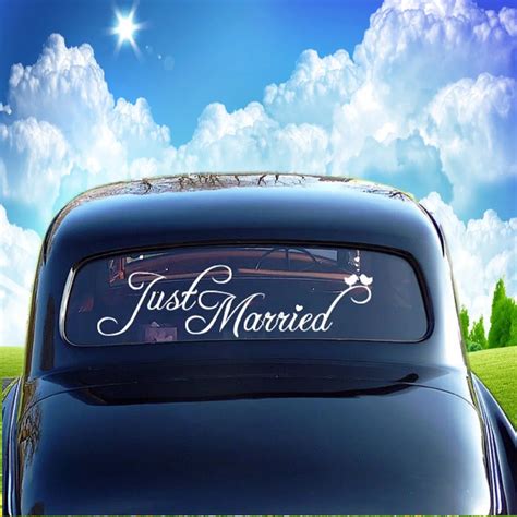 Just Married Wedding Car Window Banner Pvc Waterproof Sticker Decal