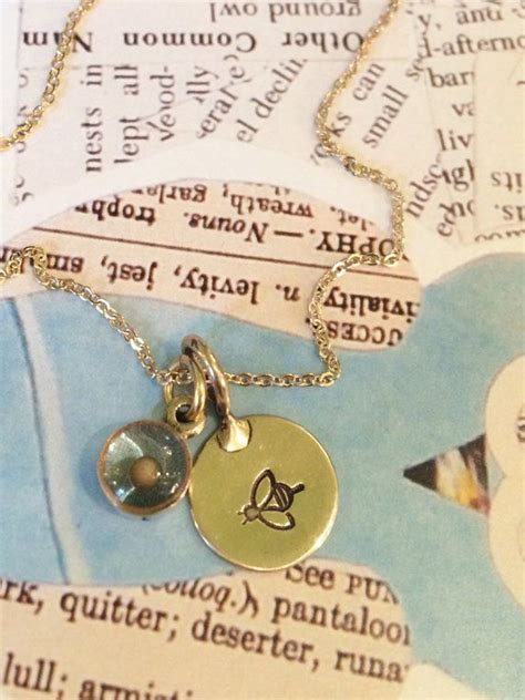 Bee The Change Mustard Seed And Bee Necklace Gold Faith Etsy Bee