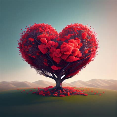 Premium Ai Image Pink Heart Shaped Tree Generative Ai