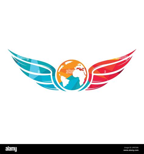 World Travel Wings Vector Logo Design Wing And Globe Icon Vector