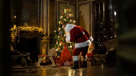 Santa Claus Putting Ts Under Stock Footage Video 100 Royalty Free