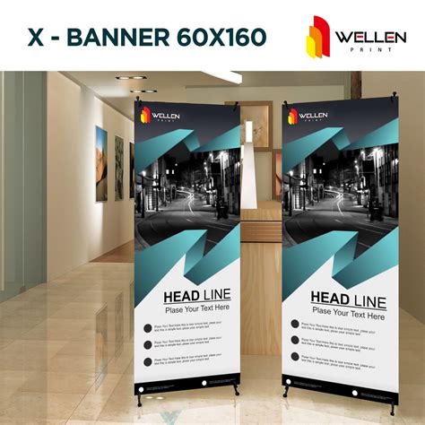 Jual WELLEN PRINT Cetak Display X Banner 60 X 160 Cm Print Stand X