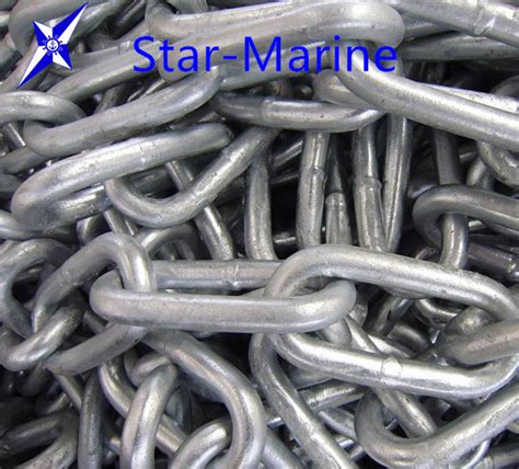 Black Painted Studless Anchor Chain For Marine Ship China Studless