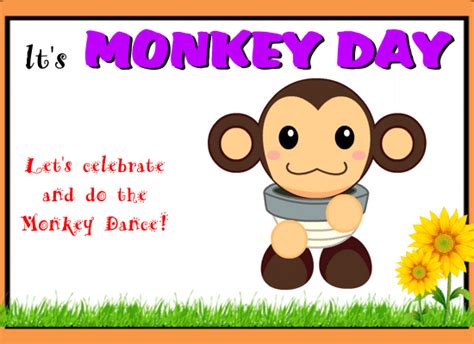 A Monkey Day Dance Card. Free Monkey Day eCards, Greeting Cards | 123 Greetings