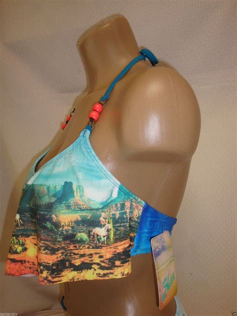 New Hobie Jr Pc Swimsuit Set Hanky Bikini Top Bikini Bottom Desert Dweller L Women S Clothing