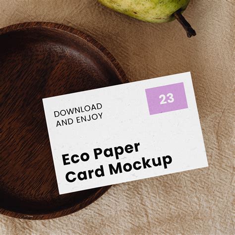 Free Lying Business Card With Pear Mockup Mockupbee