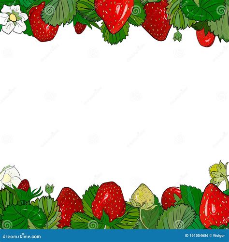 Strawberry Border Vector Illustration | CartoonDealer.com #17320134