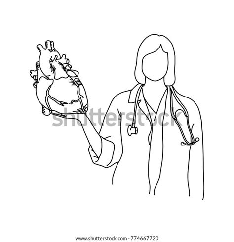 Female Doctor Stethoscope On Her Neck Stock Vector Royalty Free