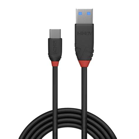 M Usb Type A To C Cable Gbps Black Line From Lindy Uk