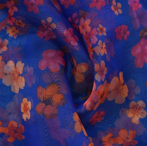 Poly Organza Digital Printed Fabric Multicolour At Rs 80 Meter In Surat