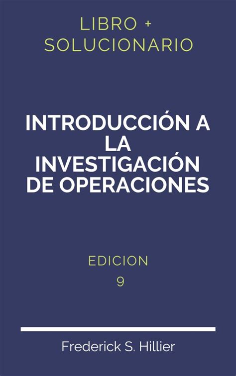 Solucionario Investigacion De Operaciones Taha Edicion Pdf Libro