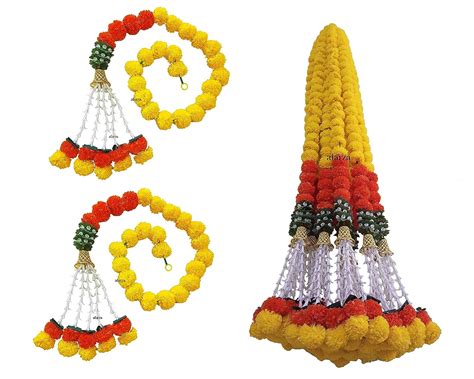 Buy Grabsmart Artificial Genda Phool Mala Set Of Strings Marigold