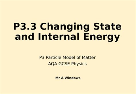 P3 Particle Model Of Matter Aqa Gcse Combined Science 9 1