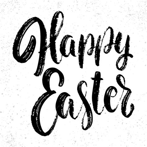 Premium Vector Happy Easter Lettering Phrase Design Element For