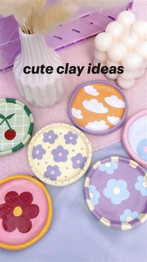 Cute Clay Ideas Diy Pottery Painting Clay Crafts Air Dry Diy Pottery