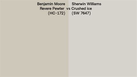 Benjamin Moore Revere Pewter HC 172 Vs Sherwin Williams Crushed Ice