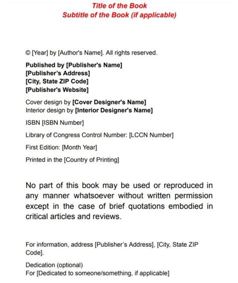 How to Create a Book Copyright Page ? Free Template Provided