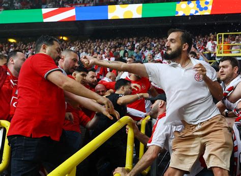 Turkey and Georgia fans fight in stands in violent scenes before Euro ...